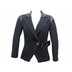 NEUF VESTE CHANEL RUBAN DE SOIE P33306 36 S EN LAINE NOIRE RIBBON JACKET 5250€