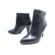 NEUF CHAUSSURES CELINE BOTTINES TRIANGLE A TALONS 37 CUIR NOIR BOOTS SHOES 750€