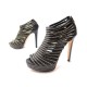 CHAUSSURES CHRISTIAN DIOR ESCARPINS AJOURES 40 EN CUIR NOIR & DORE SHOES 580€