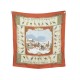 FOULARD HERMES LES PLAISIRS DU FROID CARRE EN SOIE ROUGE H. GRYGKAR SCARF 460€