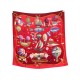 FOULARD HERMES LES FOLIES DU CIEL DUBIGEON CARRE 90CM SOIE ROUGE SILK SCARF 460€