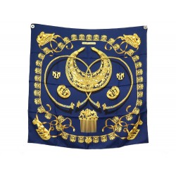 FOULARD HERMES LES CAVALIERS D'OR RYBALTCHENKO CARRE 90 SOIE SILK SCARF 460€