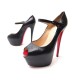 CHAUSSURES CHRISTIAN LOUBOUTIN DAFFODILE 160 40.5 CUIR NOIR PUMP SHOES 950€