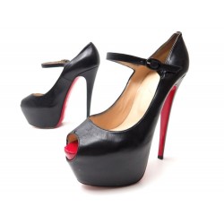 CHAUSSURES CHRISTIAN LOUBOUTIN DAFFODILE 40.5 CUIR NOIR 1