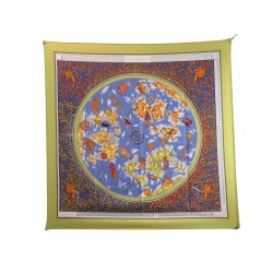 NEUF RARE FOULARD HERMES WWW.HERMES.COM CHRISTINE HENRY CARRE 90 SOIE SCARF 460€