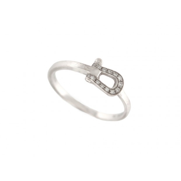 BAGUE FRED FORCE 10 RUBAN PM 4B0442 EN OR BLANC 18K T54 PAVE DIAMANTS RING 1480€