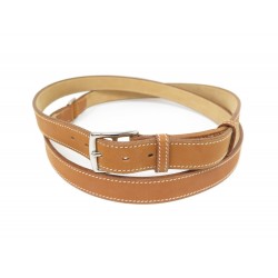 NEUF CEINTURE HERMES ETRIVIERE DOUBLE TOUR CUIR BARENIA T80 + BOITE BELT 790€