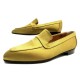 NEUF CHAUSSURES HERMES MOCASSINS LUCKY 36 SOIE JAUNE CURRY + BOITE LOAFERS 675€