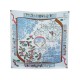 NEUF FOULARD HERMES NEIGE D'ANTAN CATY LATHAM CARRE 90 EN SOIE BLEUE SCARF 460€