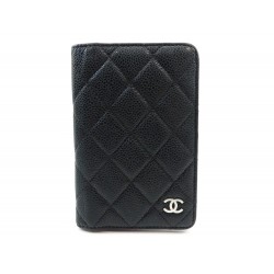 PORTE AGENDA CHANEL EN CUIR CAVIAR MATELASSE NOIR BLACK LEATHER DIARY COVER 520