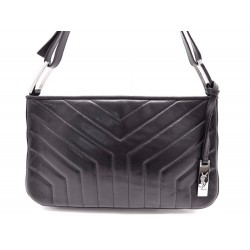 SAC A MAIN YVES SAINT LAURENT CUIR NOIR PORTE EPAULE 