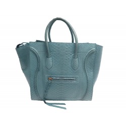 SAC A MAIN CABAS CELINE MEDIUM LUGGAGE PHANTOM 169954 CUIR PYTHON BLEU BAG 3500€