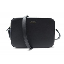 NEUF SAC A MAIN SMYTHSON CAMERA MOYEN BANDOULIERE 1202012 CUIR PANAMA NOIR 680€