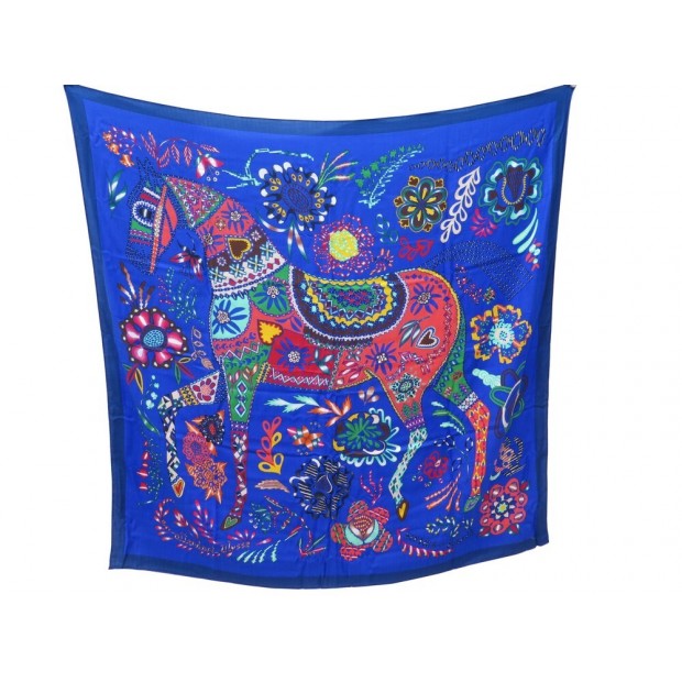 NEUF FOULARD CHALE HERMES EN ATTENDANT ULYSSE MANLICK 140 CACHEMIRE SHAWL 1110€