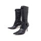 CHAUSSURES CHRISTIAN DIOR BOTTES A TALONS 41.5 EN CUIR NOIR LEATHER BOOTS 1490€