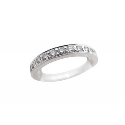 BAGUE TIFFANY & CO T 48 ALLIANCE EN PLATINE DEMI TOUR DE 13 DIAMANTS 3.3 GR RING