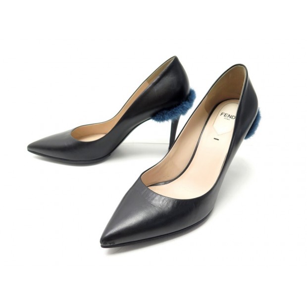 CHAUSSURES FENDI ESCARPINS TAPERED FURRYOUS 38IT 39 FR FOURRURE VISON PUMPS 390€