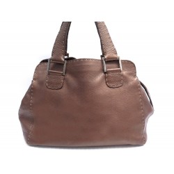 SAC A MAIN FENDI SELLERIA EN CUIR GRAINE MARRON LEATHER HAND BAG PURSE 3000€