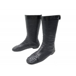 CHAUSSURES CHANEL BOTTES 38 EN CUIR MATELASSE LOGO CC QUILTED BOOTS 1300€