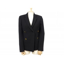 NEUF VESTE CROISEE CELINE M 38 40 BLAZER EN LAINE NOIR BOUTONS DORE JACKET 1500€