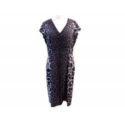 ROBE MI LONGUE YVES SAINT LAURENT FEMME 42 L EN SOIE LEOPARD SILK DRESS 2700