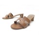 CHAUSSURES HERMES MULES A TALONS OASIS H071002Z 40 CUIR CAMEL SHOES 625€