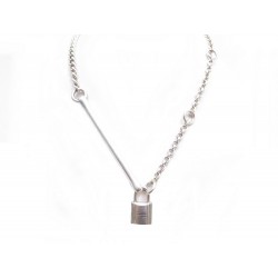 COLLIER HERMES CADENAS MORS DROIT EN ARGENT MASSIF 87 GR SILVER JEWEL NECKLACE