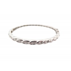 BRACELET JONC EN OR BLANC 18K 16.6GR SERTI DE 11 DIAMANTS 0.88CT GOLD & DIAMONDS