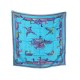 FOULARD HERMES LA MARE AUX CANARDS DAPHNE DUCHESNE SOIE TURQUOISE SCARF 460€