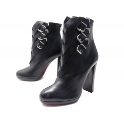 NEUF CHAUSSURES CHRISTIAN LOUBOUTIN TROOP BOTTINES 39 CUIR NOIR BOOTS 1390€