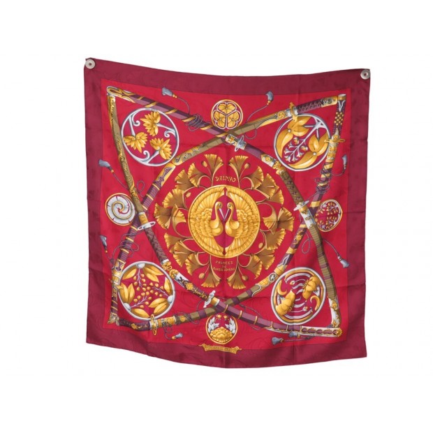 FOULARD HERMES DAIMYO PRINCES DU SOLEIL LEVANT CARRE SOIE JACQUARD SCARF 460€