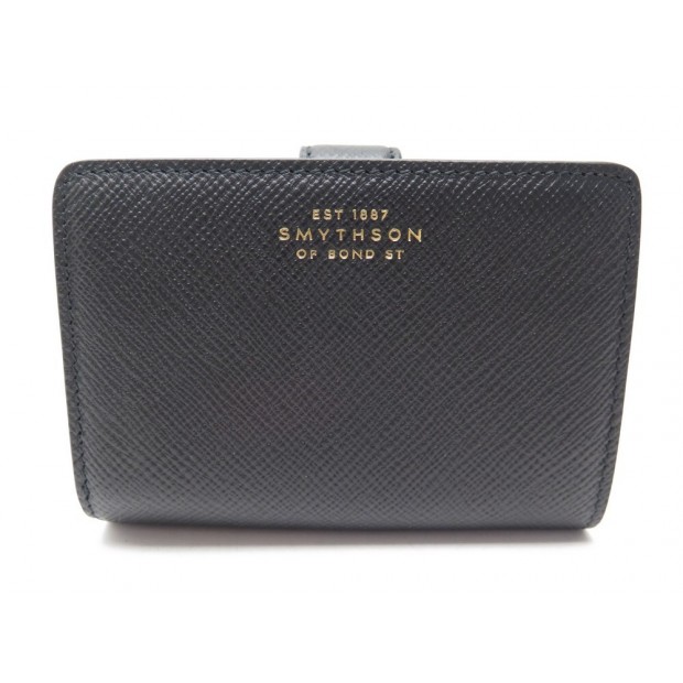 NEUF PORTEFEUILLE SMYTHSON PORTE MONNAIE CONTINENTAL PANAMA BLACK WALLET 420€