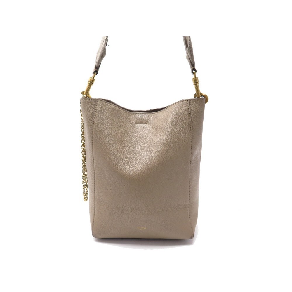 Shop CELINE Sangle Plain Leather Logo Outlet Shoulder Bags by KrastarUK |  BUYMA