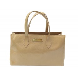 SAC A MAIN LOUIS VUITTON WILSHIRE PM M91642 CUIR MONOGRAM VERNIS BEIGE BAG 1115€