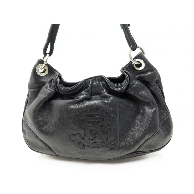 SAC A MAIN SONIA RYKIEL LOGO SR PORTE EPAULE CUIR LEATHER PURSE HAND BAG 650€