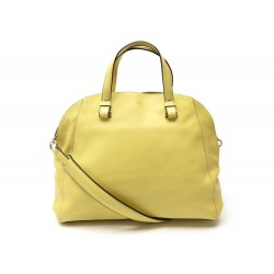 SAC A MAIN LANCEL SOLFERINO 36 CM EN CUIR JAUNE LEATHER HAND BAG PURSE 790€