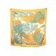 NEUF FOULARD HERMES LES PERROQUETS DETAIL J. METZ CARRE 90 SOIE JAUNE SCARF 460€