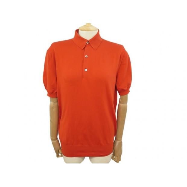 NEUF POLO LORO PIANA TSHIRT EN COTON ORANGE FAI6175 S 44 COTTON SHIRT TOP 390€