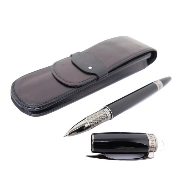 NEUF STYLO BILLE MONTBLANC STARWALKER PLATINUM 08856 + ETUI ROLLERBALL PEN 640€