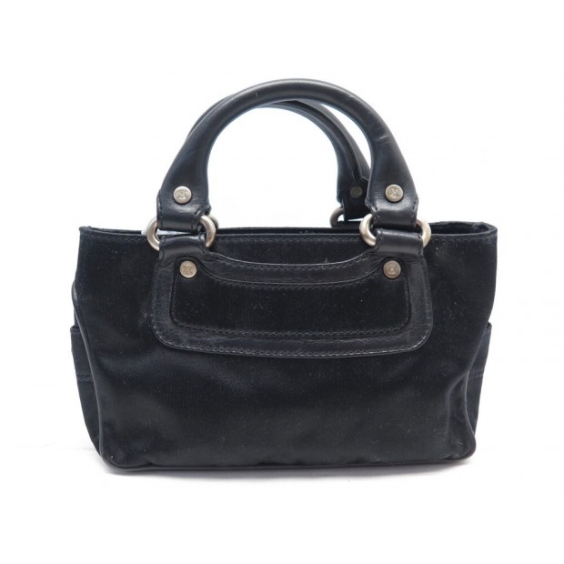 SAC A MAIN CELINE BOOGIE MINI 20 CM EN TOILE NOIRE BLACK CANVAS HAND BAG 950€