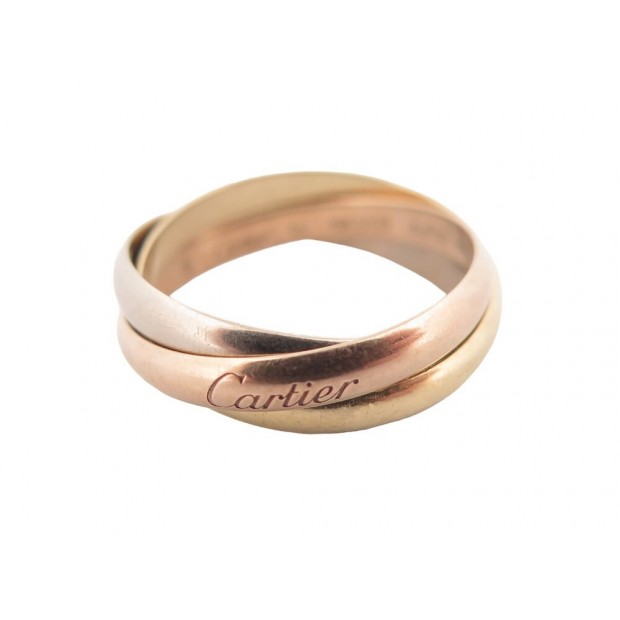 BAGUE CARTIER TRINITY PM CRB4086100 T54 EN OR GRIS ROSE ET JAUNE 18K RING 1150€