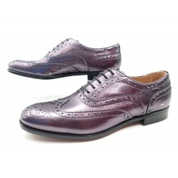 NEUF CHAUSSURES CHURCH'S BURWOOD RICHELIEU 3W 37 CUIR MIROIR VIOLET SHOES 450