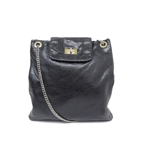 SAC A MAIN CHANEL GRAND SHOPPING FERMOIR MADEMOISELLE EN CUIR PERFORE BAG 6200€