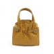 NEUF SAC A MAIN BULGARI TWIST EN CUIR D'AUTRUCHE CAMEL GOLD PURSE BAG 2300€