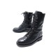 CHAUSSURES CHANEL BOTTINES COMBAT A LACETS G34953 37 CUIR NOIR BOOTS 1600€