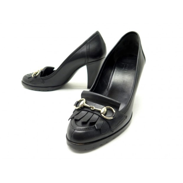 CHAUSSURES ESCARPINS GUCCI MORS 204133 38 IT 39 FR NOIR HORSE BIT PUMPS 750€