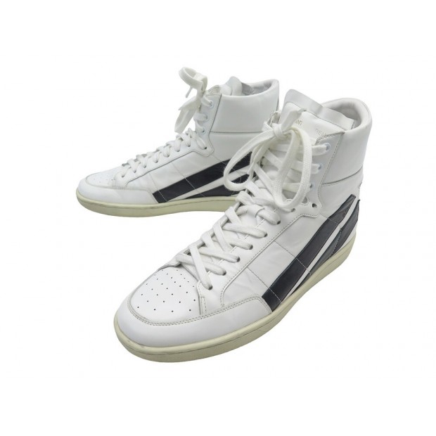 CHAUSSURES SAINT LAURENT BASKETS SL/35H 442038 CUIR BLANC 42 LEATHER SHOES 645€