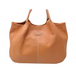 SAC A MAIN TOD S CABAS CUIR MARRON BROWN SOFT LEATHER TOTE HAND BAG PURSE 1275