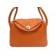 SAC A MAIN HERMES LINDY 30 CUIR SWIFT ORANGE GRAINE LEATHER HAND BAG PURSE 7900€