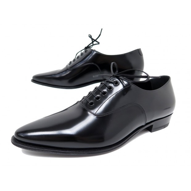 NEUF CHAUSSURES CELINE RICHELIEU 190013986 CUIR VERNI NOIR 38 BOITE SHOES 790€